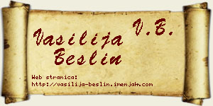 Vasilija Bešlin vizit kartica